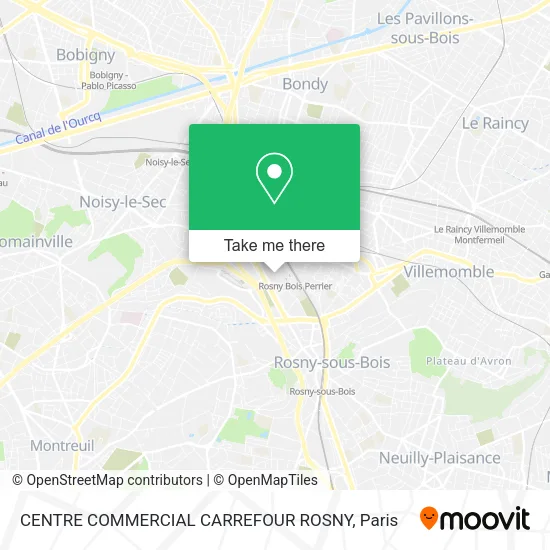 CENTRE COMMERCIAL CARREFOUR ROSNY map
