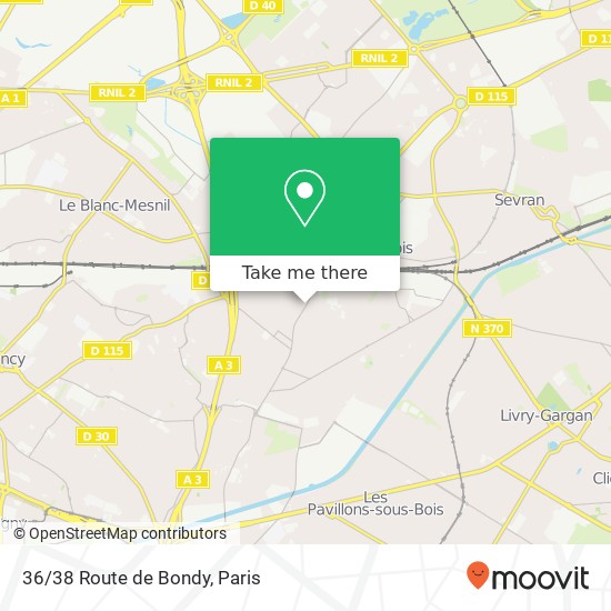 Mapa 36/38 Route de Bondy