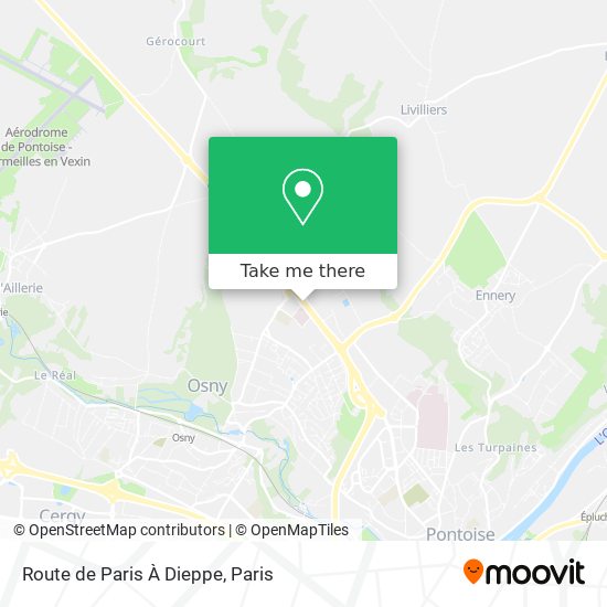 Mapa Route de Paris À Dieppe
