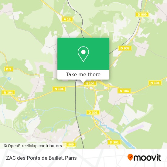 Mapa ZAC des Ponts de Baillet