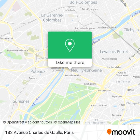 Mapa 182 Avenue Charles de Gaulle