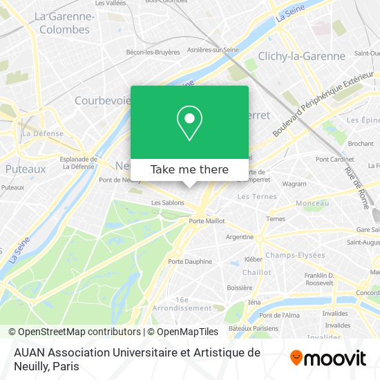 Mapa AUAN Association Universitaire et Artistique de Neuilly