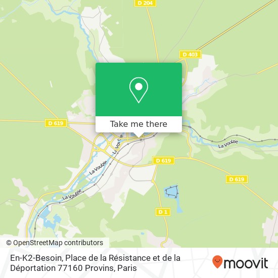 Mapa En-K2-Besoin, Place de la Résistance et de la Déportation 77160 Provins