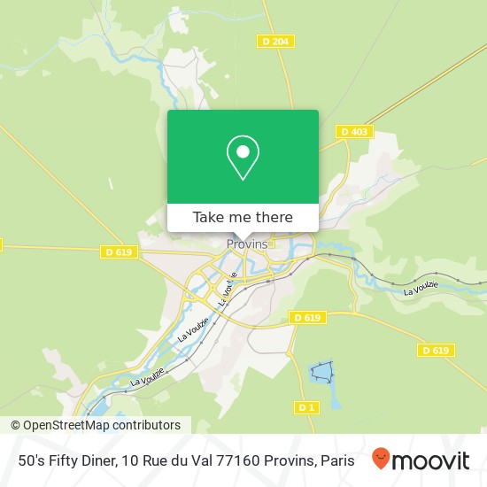 50's Fifty Diner, 10 Rue du Val 77160 Provins map