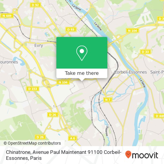 Mapa Chinatrone, Avenue Paul Maintenant 91100 Corbeil-Essonnes