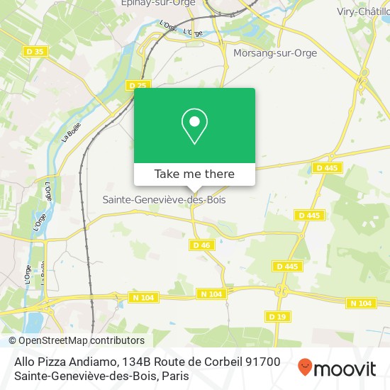 Allo Pizza Andiamo, 134B Route de Corbeil 91700 Sainte-Geneviève-des-Bois map