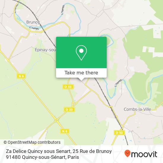 Mapa Za Delice Quincy sous Senart, 25 Rue de Brunoy 91480 Quincy-sous-Sénart