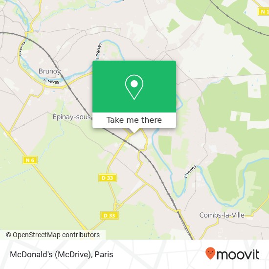 McDonald's (McDrive), Avenue Jean Moulin 91800 Boussy-Saint-Antoine map