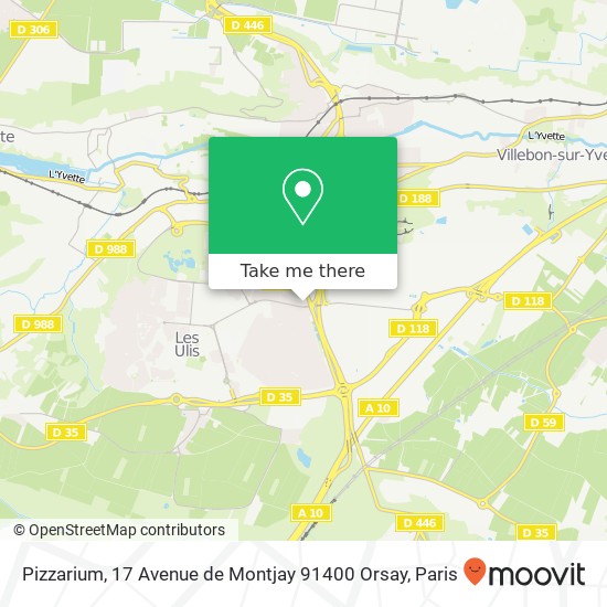 Pizzarium, 17 Avenue de Montjay 91400 Orsay map