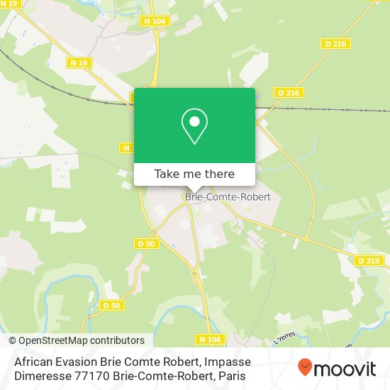 Mapa African Evasion Brie Comte Robert, Impasse Dimeresse 77170 Brie-Comte-Robert
