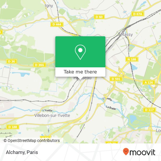 Mapa Alchamy, 134 Rue de Paris 91120 Palaiseau