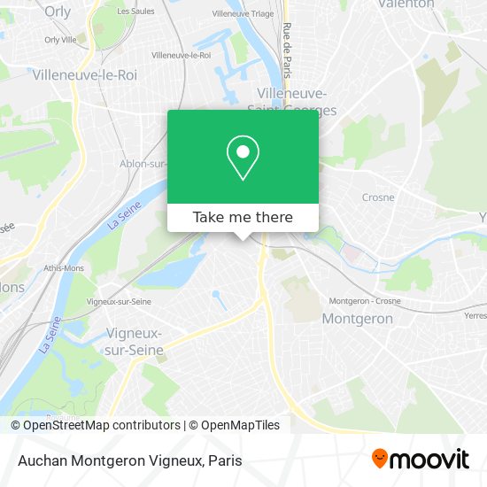 Mapa Auchan Montgeron Vigneux