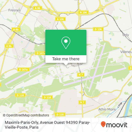 Mapa Maxim's-Paris-Orly, Avenue Ouest 94390 Paray-Vieille-Poste