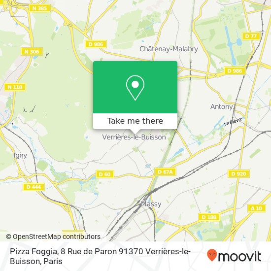 Pizza Foggia, 8 Rue de Paron 91370 Verrières-le-Buisson map