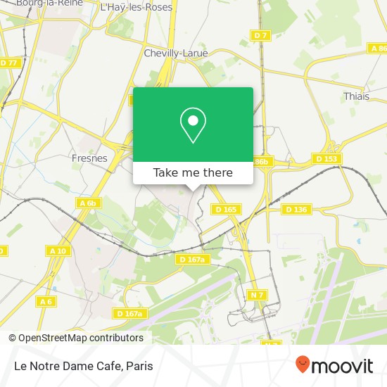 Mapa Le Notre Dame Cafe, 17 Rue Notre-Dame 94150 Rungis