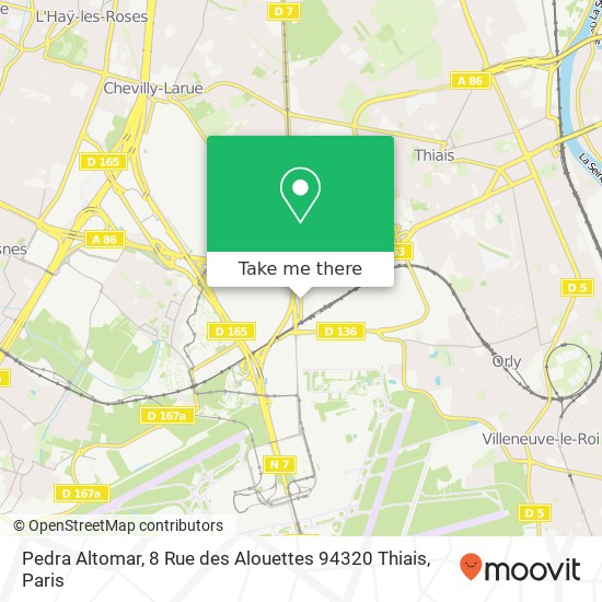 Mapa Pedra Altomar, 8 Rue des Alouettes 94320 Thiais