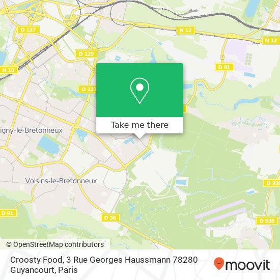 Mapa Croosty Food, 3 Rue Georges Haussmann 78280 Guyancourt