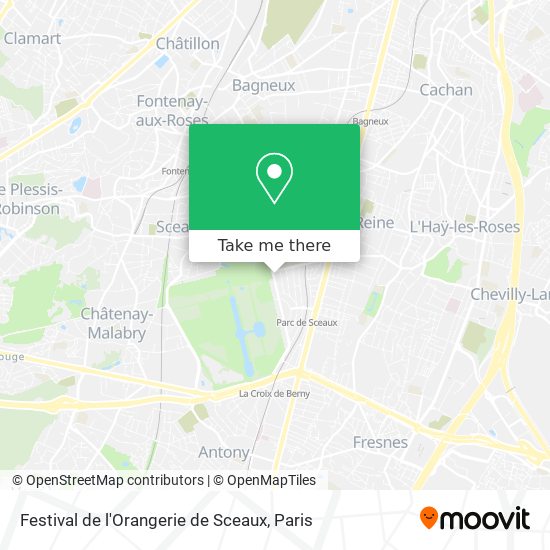 Mapa Festival de l'Orangerie de Sceaux