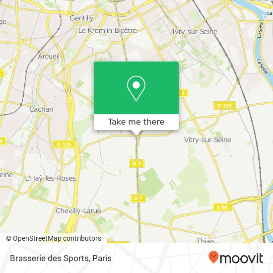 Mapa Brasserie des Sports, 3 Avenue de Stalingrad 94800 Villejuif