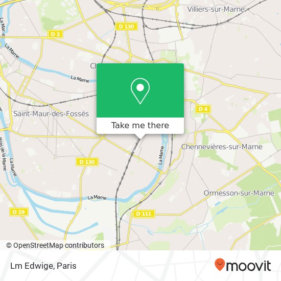 Mapa Lm Edwige, 1 Rue du Capitaine Charton 94210 Saint-Maur-des-Fossés