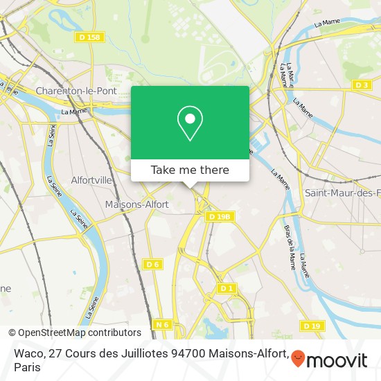 Mapa Waco, 27 Cours des Juilliotes 94700 Maisons-Alfort