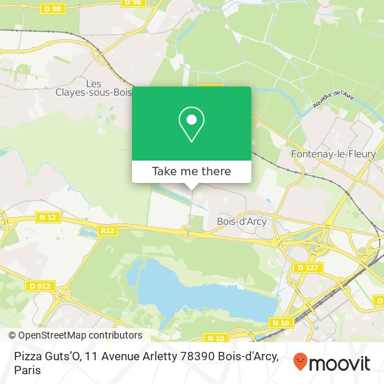 Pizza Guts’O, 11 Avenue Arletty 78390 Bois-d'Arcy map