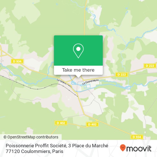 Mapa Poissonnerie Proffit Société, 3 Place du Marché 77120 Coulommiers