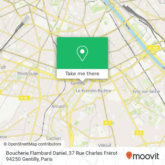 Boucherie Flambard Daniel, 37 Rue Charles Frérot 94250 Gentilly map