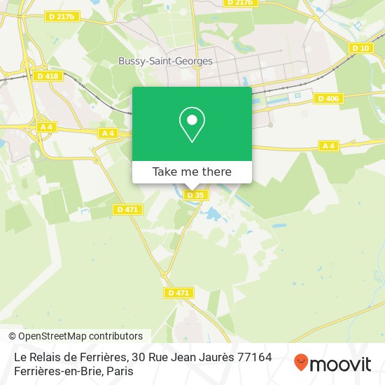 Mapa Le Relais de Ferrières, 30 Rue Jean Jaurès 77164 Ferrières-en-Brie