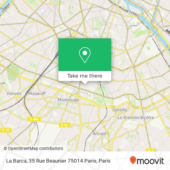 Mapa La Barca, 35 Rue Beaunier 75014 Paris