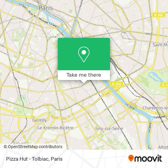 Pizza Hut - Tolbiac map