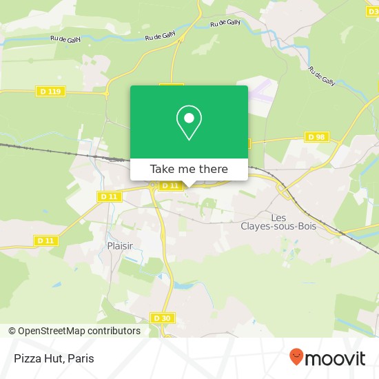 Mapa Pizza Hut, 78370 Plaisir