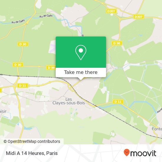 Mapa Midi A 14 Heures, 2 Avenue du Tourne Roue 78450 Villepreux