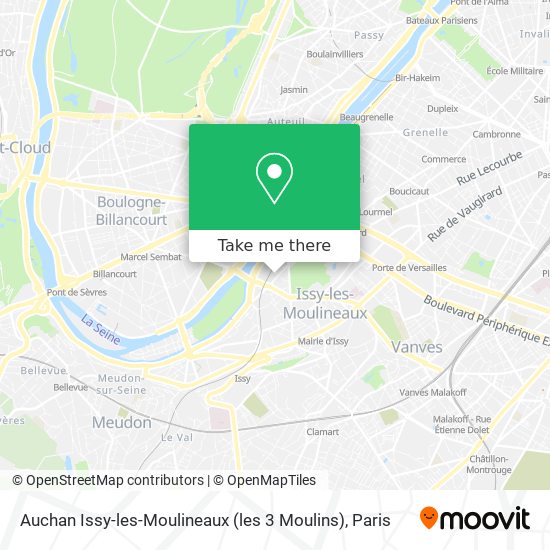 Auchan Issy-les-Moulineaux (les 3 Moulins) map