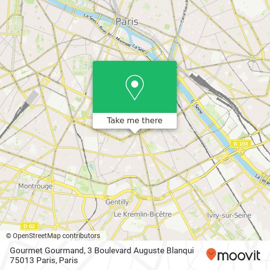 Mapa Gourmet Gourmand, 3 Boulevard Auguste Blanqui 75013 Paris