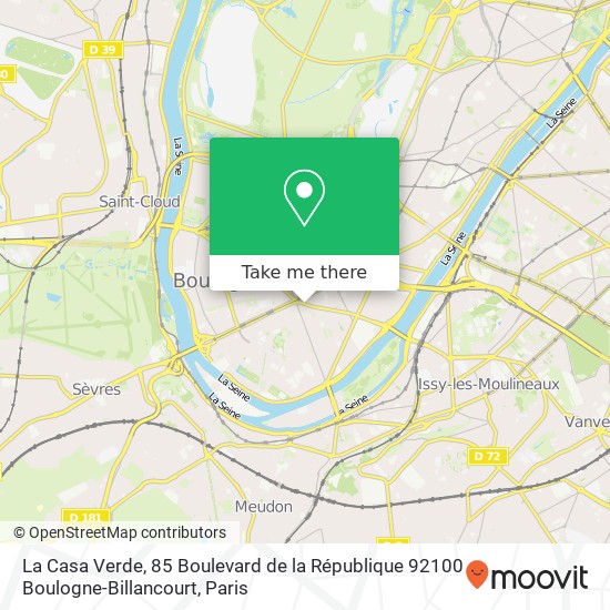 La Casa Verde, 85 Boulevard de la République 92100 Boulogne-Billancourt map