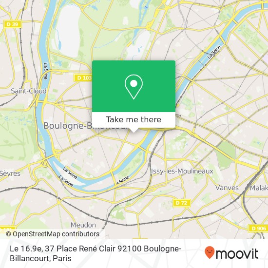 Le 16.9e, 37 Place René Clair 92100 Boulogne-Billancourt map