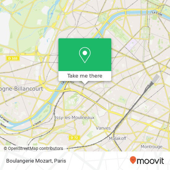 Mapa Boulangerie Mozart, 147 Avenue Félix Faure 75015 Paris