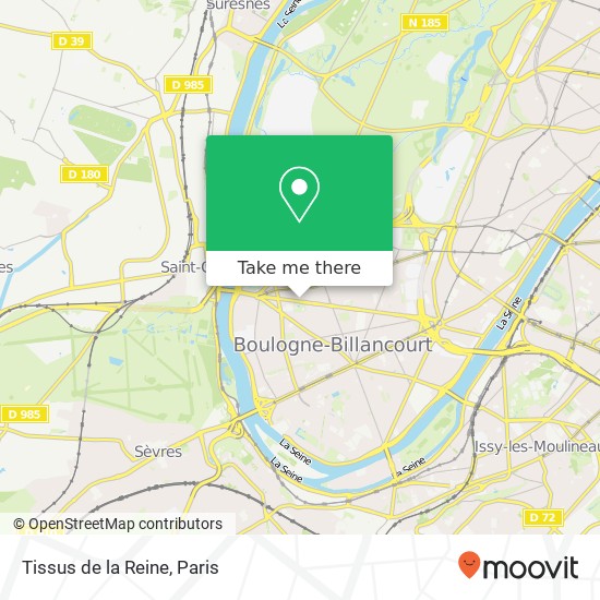 Mapa Tissus de la Reine, 118 Route de la Reine 92100 Boulogne-Billancourt