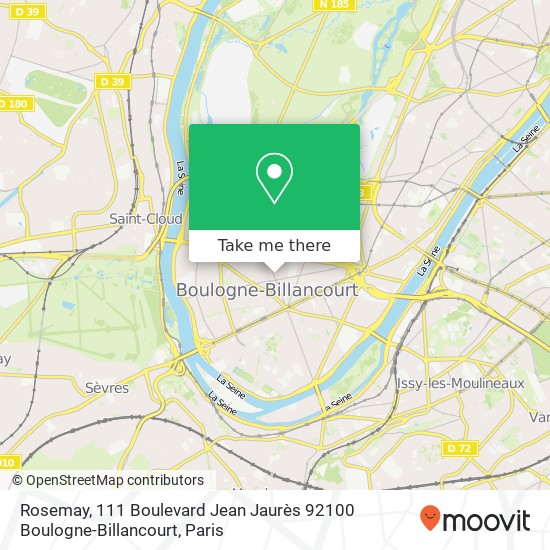 Mapa Rosemay, 111 Boulevard Jean Jaurès 92100 Boulogne-Billancourt
