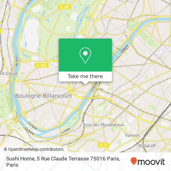 Sushi Home, 5 Rue Claude Terrasse 75016 Paris map