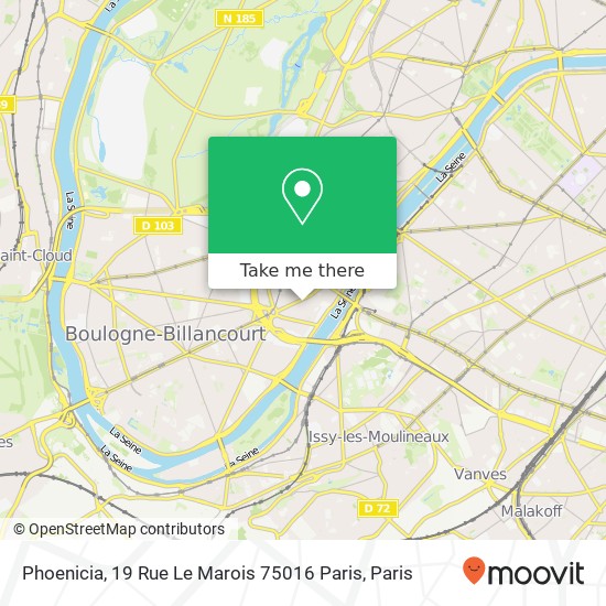 Mapa Phoenicia, 19 Rue Le Marois 75016 Paris