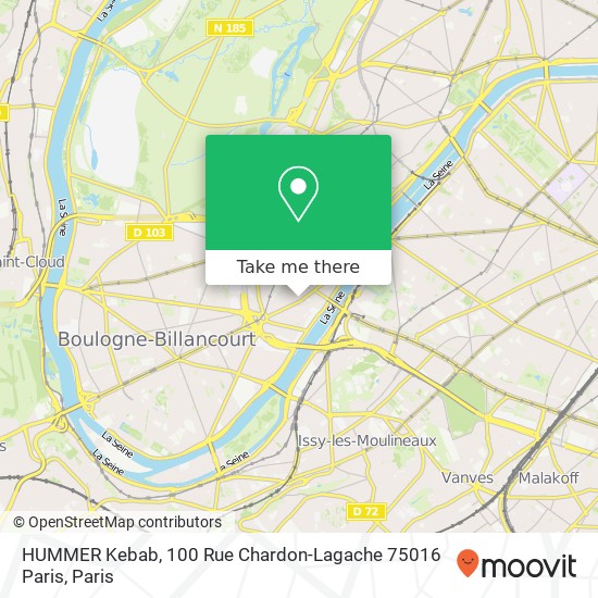 HUMMER Kebab, 100 Rue Chardon-Lagache 75016 Paris map