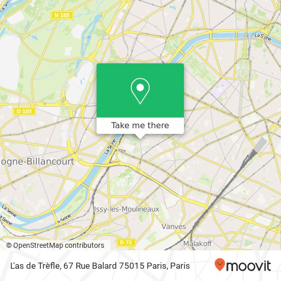 L'as de Trèfle, 67 Rue Balard 75015 Paris map