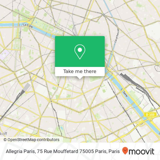 Allegria Paris, 75 Rue Mouffetard 75005 Paris map