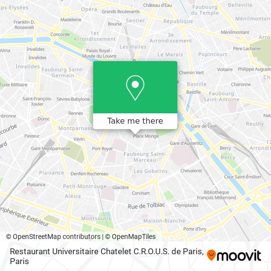 Restaurant Universitaire Chatelet C.R.O.U.S. de Paris map