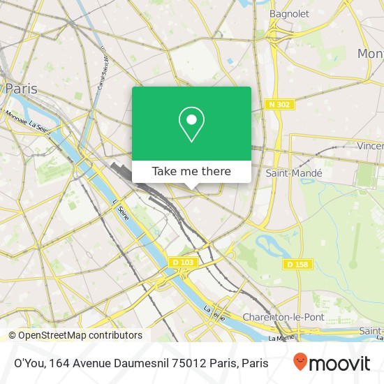 O'You, 164 Avenue Daumesnil 75012 Paris map