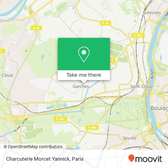 Mapa Charcuterie Morcet Yannick, 157 Grande Rue 92380 Garches