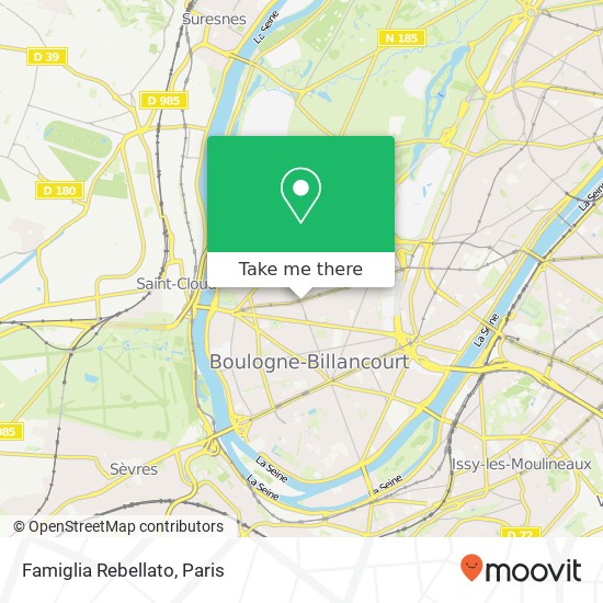 Mapa Famiglia Rebellato, 25 Boulevard Jean Jaurès 92100 Boulogne-Billancourt