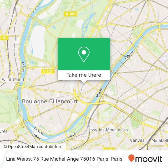 Mapa Lina Weiss, 75 Rue Michel-Ange 75016 Paris
